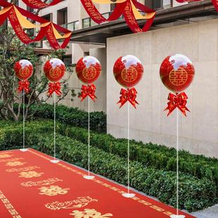 饰婚庆用品大全 结婚气球路引拱门立柱农村婚礼院子庭院布置迎宾装