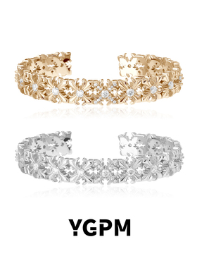 原创鸢尾花手镯女小众莫桑钻设计