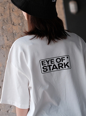 EYE OF STARK 矩形印花百搭宽松T恤夏季原创潮牌男女短袖休闲衣服