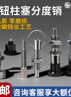 旋钮柱塞分度销自锁型复位型拉环弹簧销L型碳钢不锈钢插销PMXK