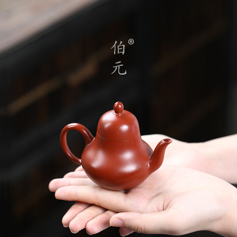 宜兴紫砂壶原矿朱泥小思亭中式家用功夫茶具国风礼品茶壶茶器80ml