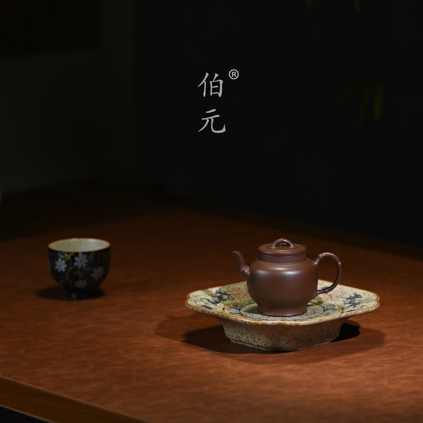 伯元中式紫砂原矿竹段宫灯