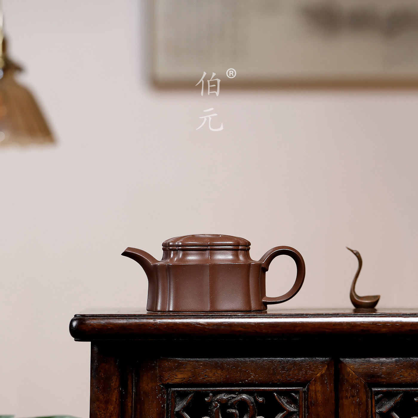 伯元中式紫砂原矿筋纹牛盖