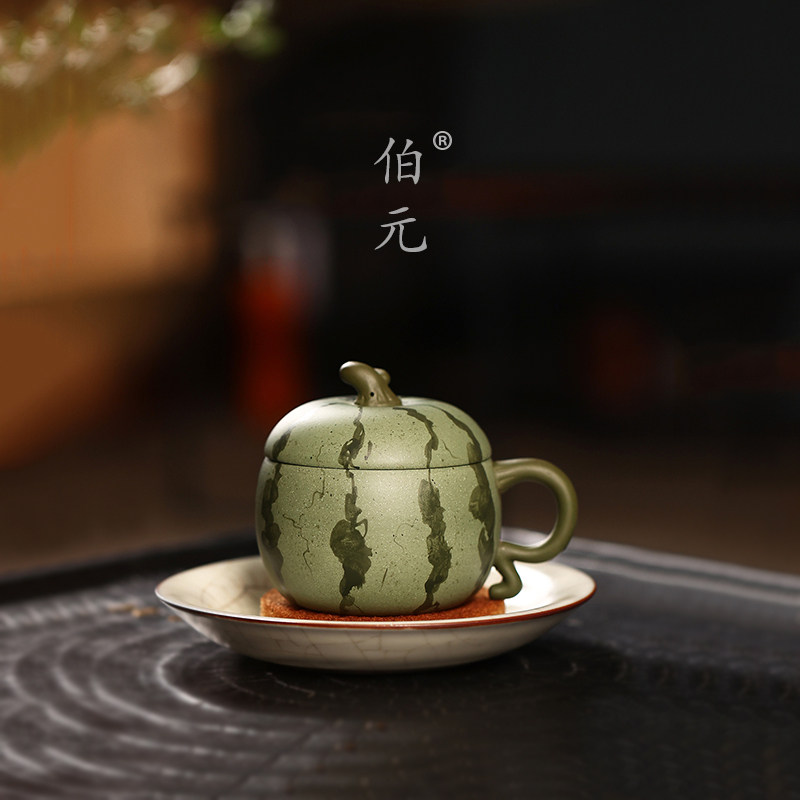 伯元中式纯手工紫砂国风原矿盖杯