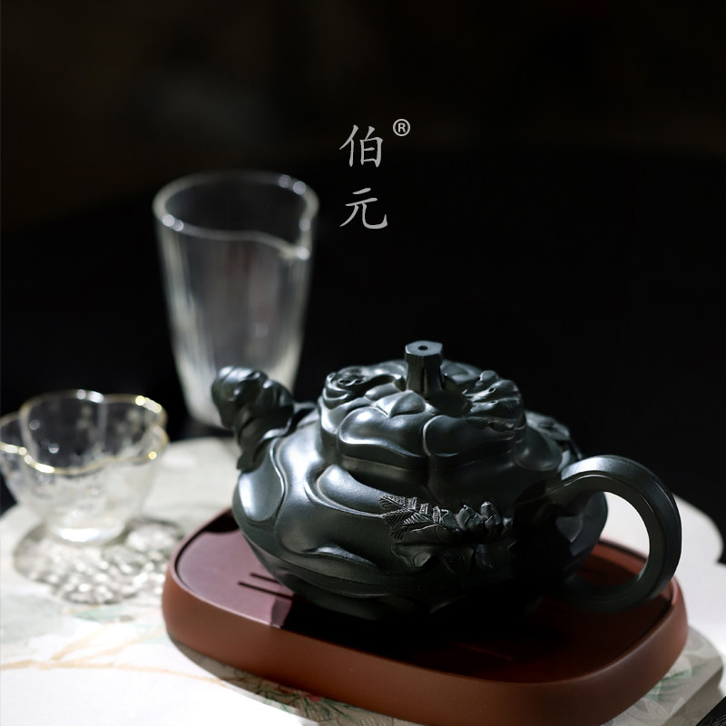 伯元中式紫砂筋纹风卷葵
