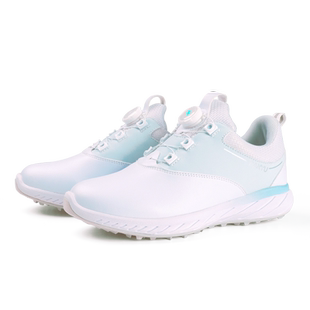 高尔夫女士球鞋旋钮鞋带防水防滑清新白蓝固定鞋钉休闲舒适运动鞋