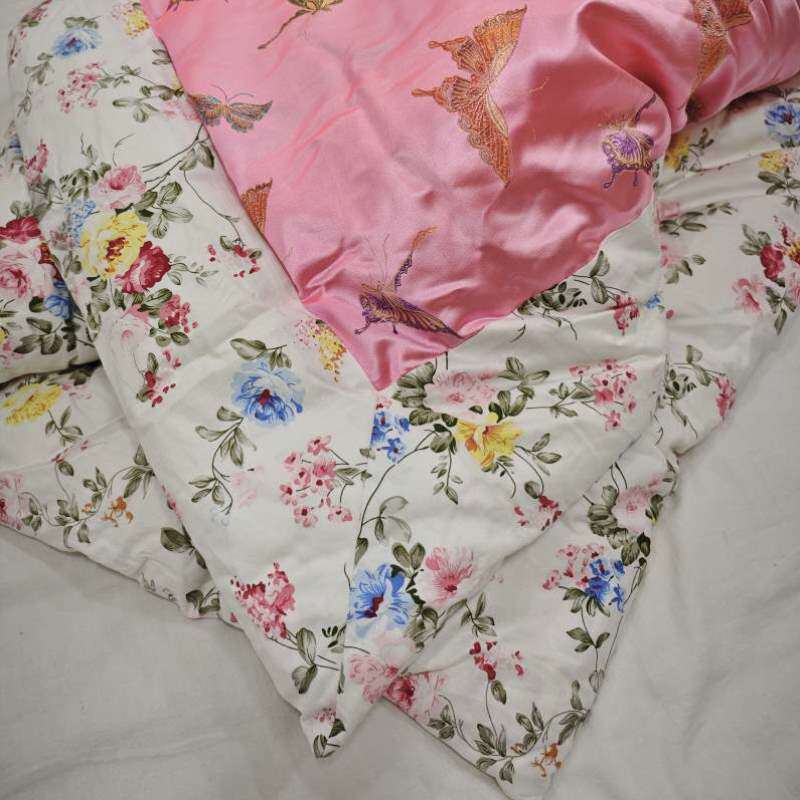 被丝绸段子老式绸缎红色喜包边面结婚定做软缎手工被子织锦缎棉花