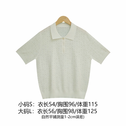 老花蚕丝天丝棉polo领短袖上衣女时尚百搭2026