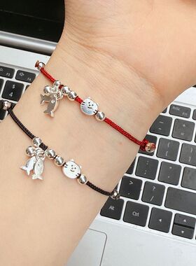 招财猫小鱼红绳2025手链手绳