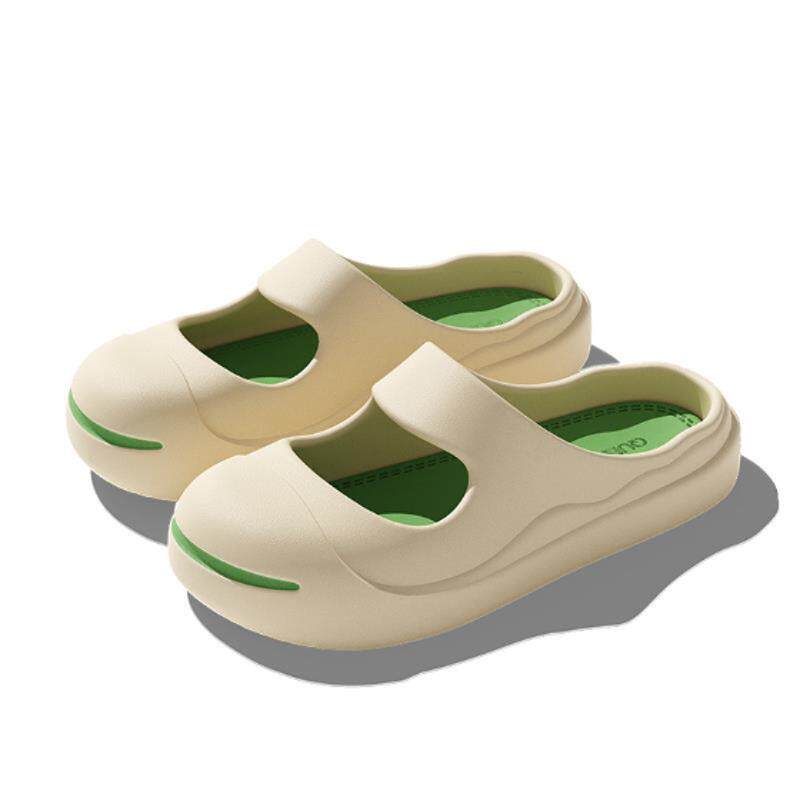 包头拖鞋女夏季室内家居踩屎感eva厚底防滑沙滩外穿开口笑凉拖鞋