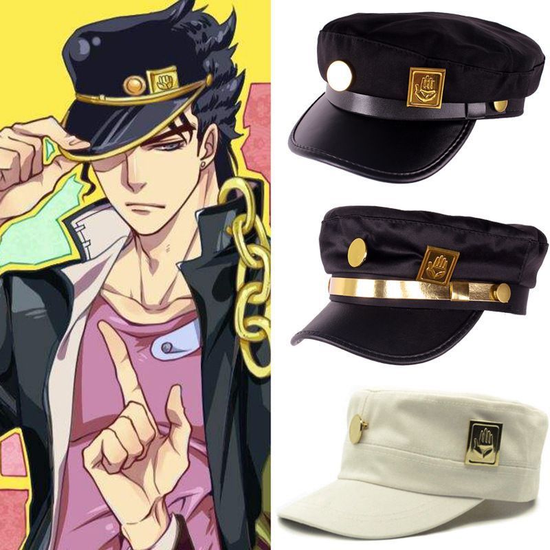 JOJO的奇妙冒险空条承太郎帽子cosplay徽章帽子二次元遮阳防晒帽