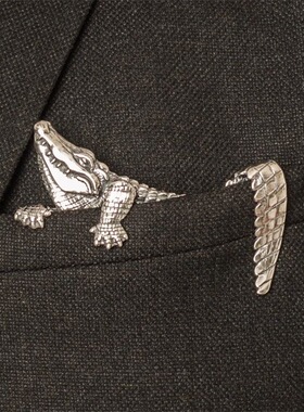 美式“西装口袋巾”男士胸针经典小众艺术手作高级时尚微章配饰