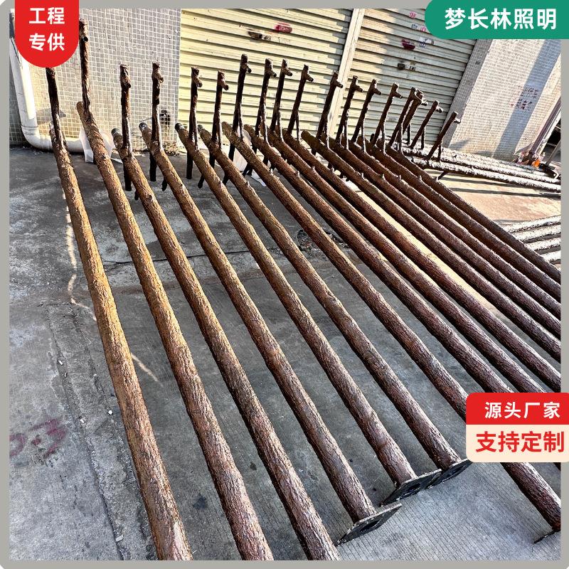 仿古庭院灯杆仿木纹烤漆树脂漆面民宿温泉影视城客栈景区仿竹灯杆