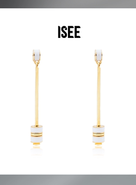 ISEEJewelry现货简约设计职场百搭珐琅耳钉时光枪