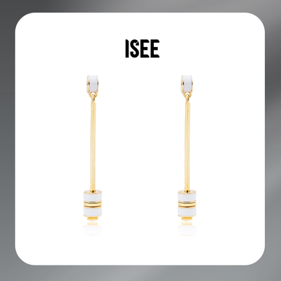 ISEEJewelry现货简约设计职场百搭珐琅耳钉时光枪