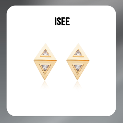 ISEEJewelry现货简约设计职场百搭小巧款微光耳钉耳饰