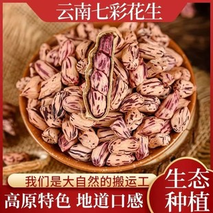 2025新货云南七彩花生去壳富硒特产黑花生种野地水果花生孕妇香甜