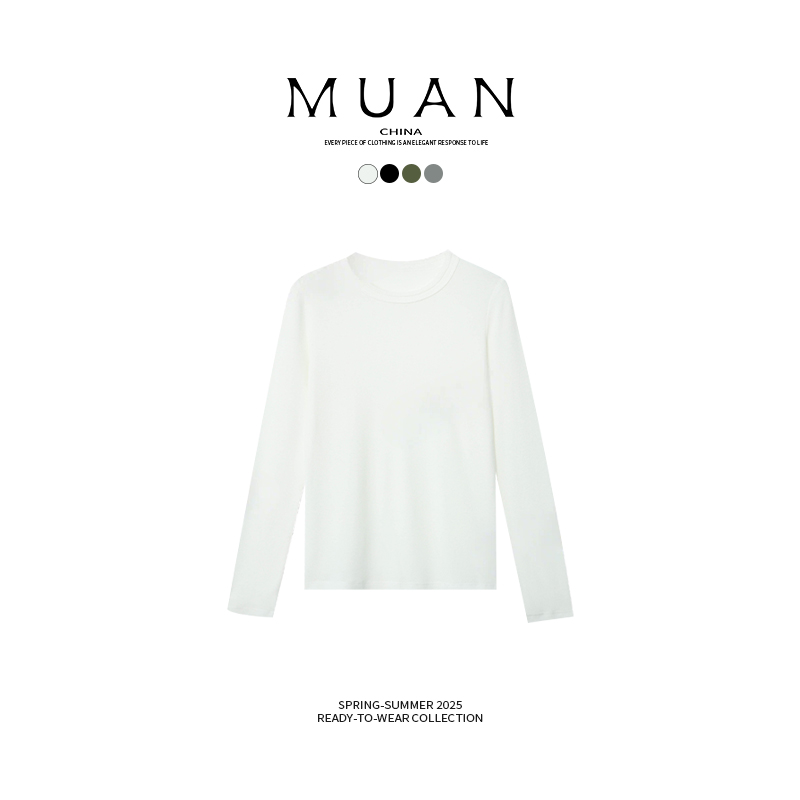 木岸2025新款纯色宽松显瘦T恤