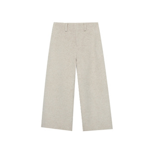 女D 25049 羊毛1000克呢料加厚老钱八分裤 木岸muan静奢八分裤