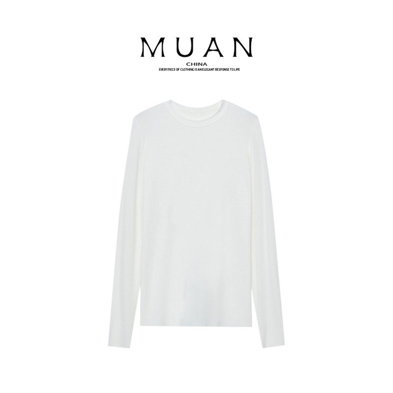 木岸muan凯特打底春秋新款潮流极简百搭上衣宽松T恤女D-DG3-6820
