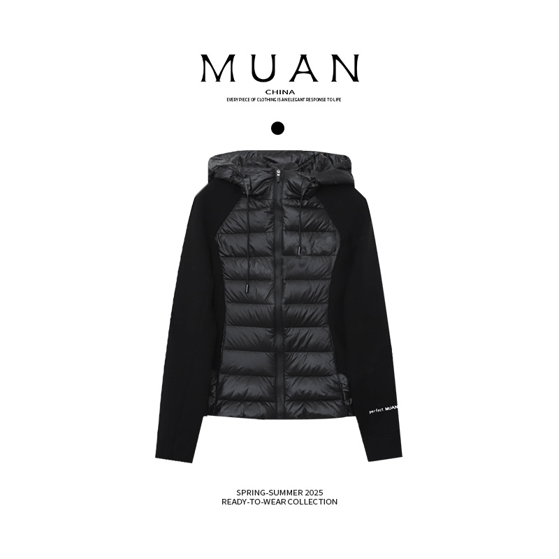 木岸muan洛杉矶羽绒服90白鸭绒冬季连帽保暖外套防风上衣女JD-698