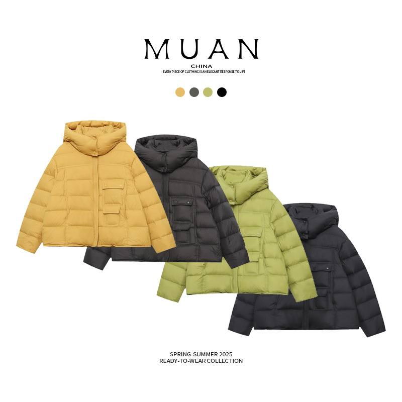 木岸muan小泡芙羽绒服90白鸭绒冬季保暖上衣防风外套女D-JD-7737