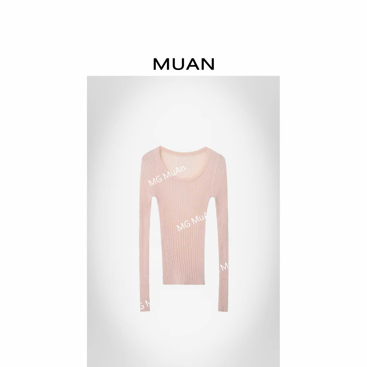 木岸muan隐约针织衫圆领版定制100克高级针织套头上衣DG3-103-1