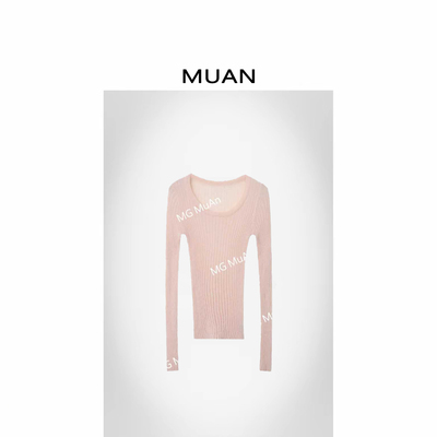 木岸muan隐约针织衫圆领版定制100克高级针织套头上衣DG3-103-1