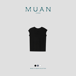木岸muan普拉提T百搭定制宽松高级T恤上衣女DG3 8995