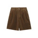 木岸muan焦糖玛奇朵中裤 23747 女YJ 100%纯棉宽松灯芯绒中裤 短裤