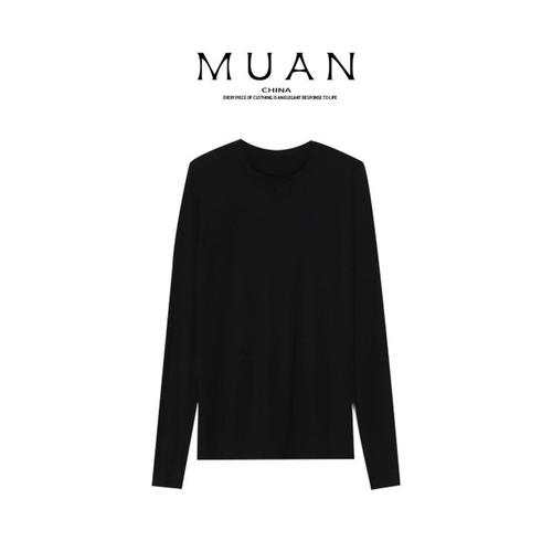 木岸muan凯特打底春秋新款潮流极简百搭上衣宽松T恤女D-DG3-6820