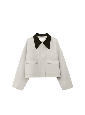 木岸muan巴洛克外套定制巴恩风翻领拼接宽松上衣外套女YJ-23769