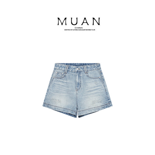 木岸muan丹麦牛仔短裤夏季定制高级显瘦百夏季牛仔短裤X-DS-7003