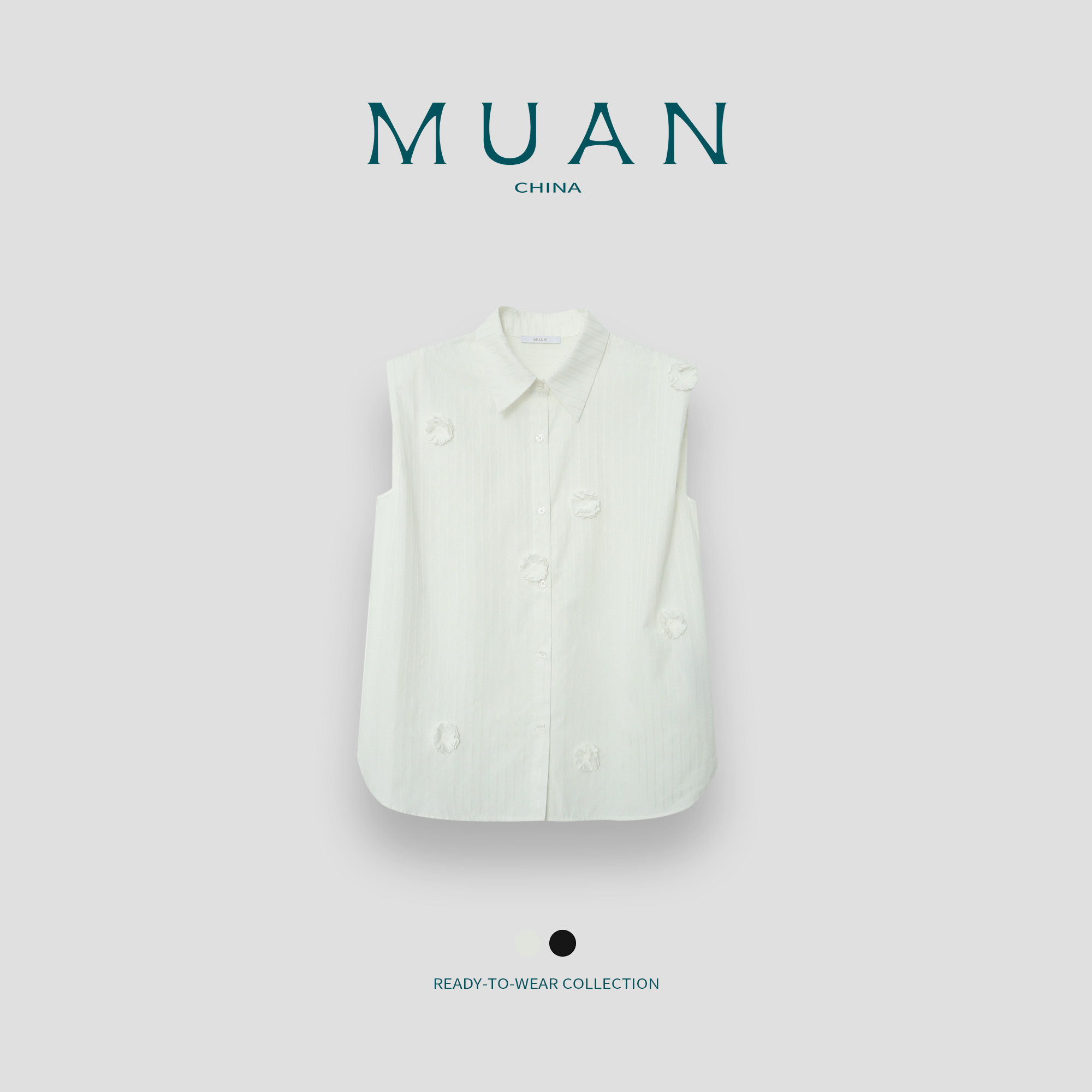 木岸muan桔梗马甲夏季简约高级定制手工花朵背心马甲女DS-9439图片