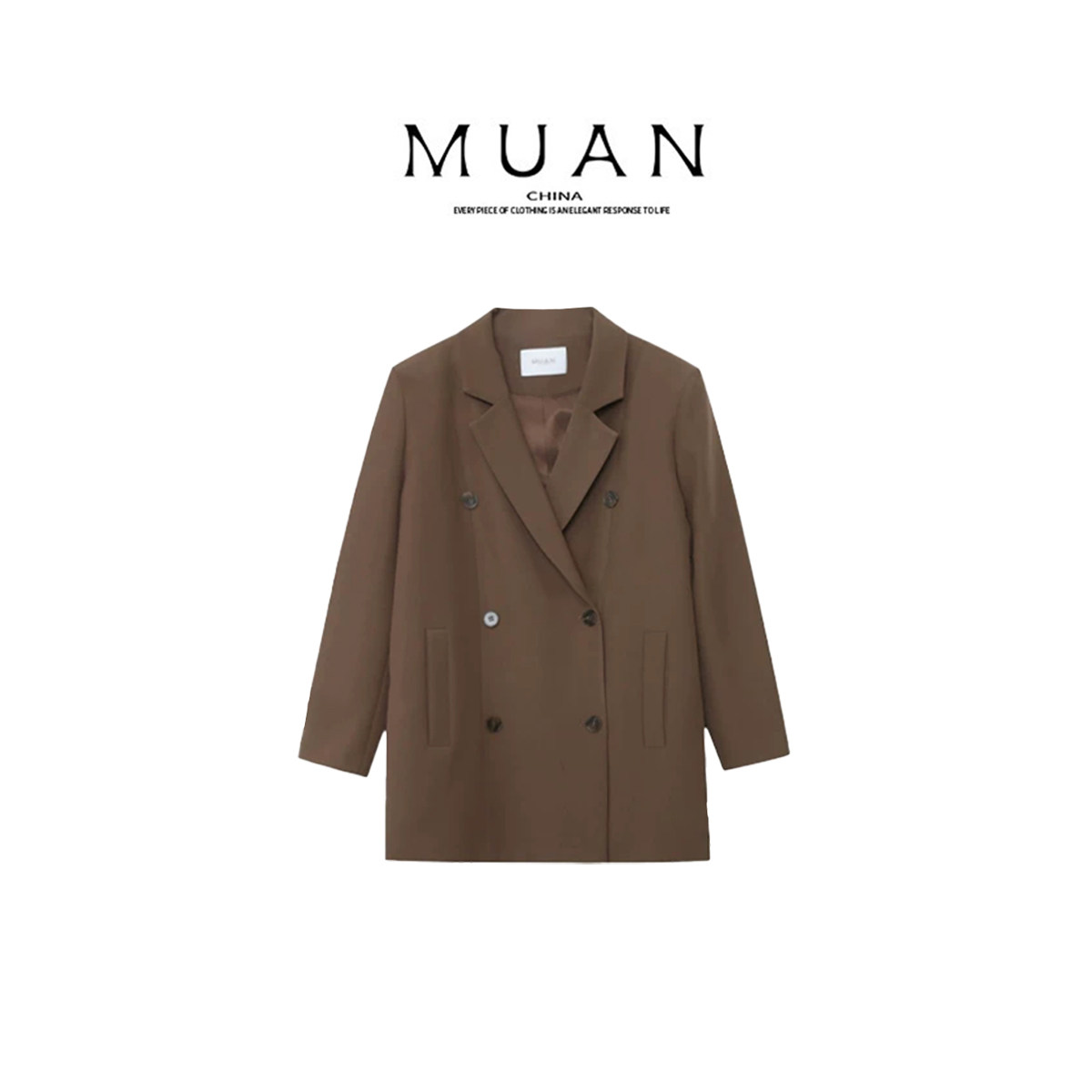 木岸muan考究西装春秋定制中古风百搭西装外套上衣女YJ-23746-1