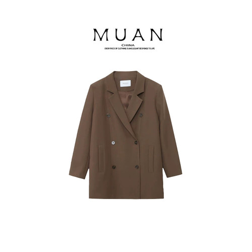 木岸muan考究西装春秋定制中古风百搭西装外套上衣女YJ-23746-1