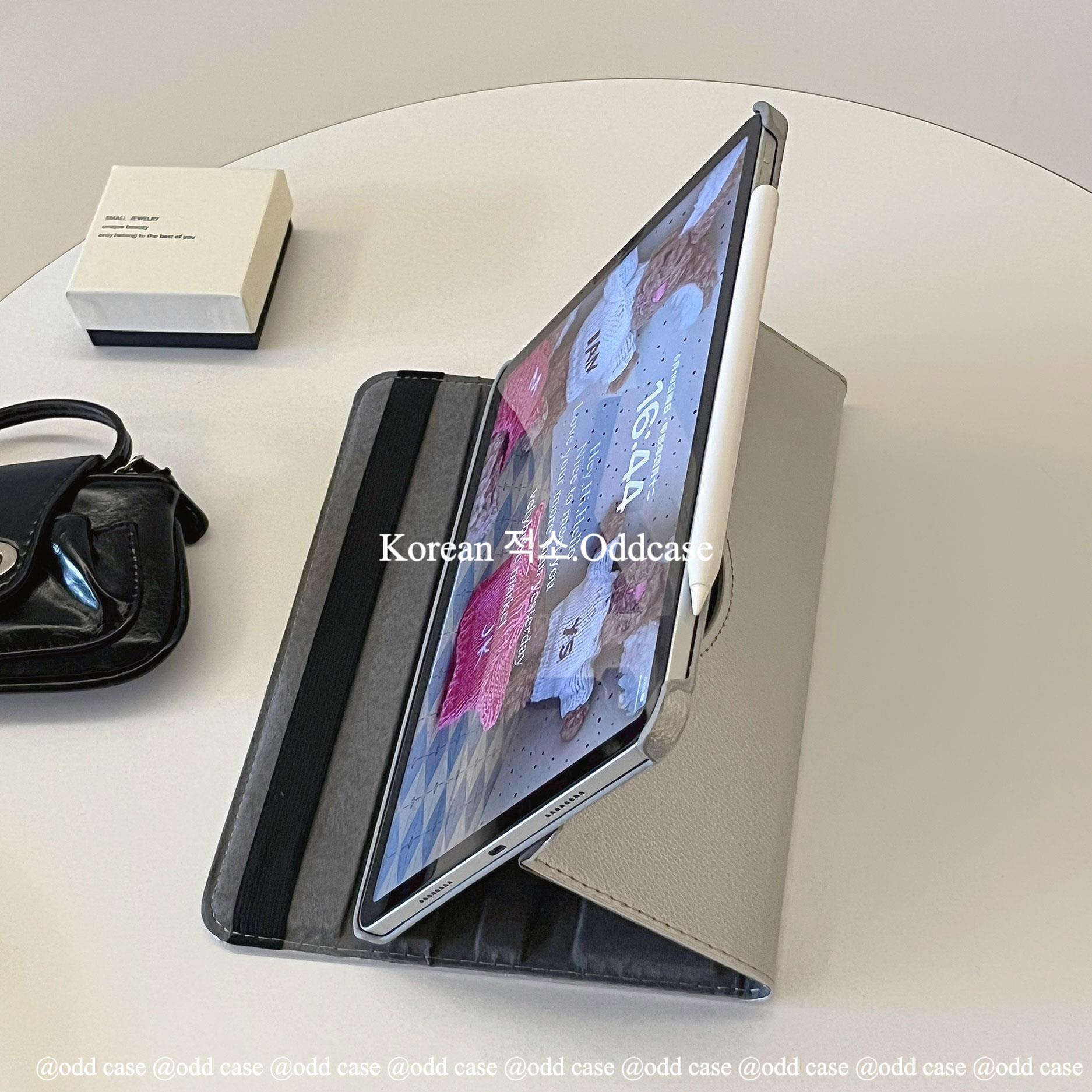 韩国ins银色平板保护套 ipad pro11/air6/10.9寸竖/横屏翻盖休眠/支架旋转壳 10代/9.7/10.2皮套迷你45/mini