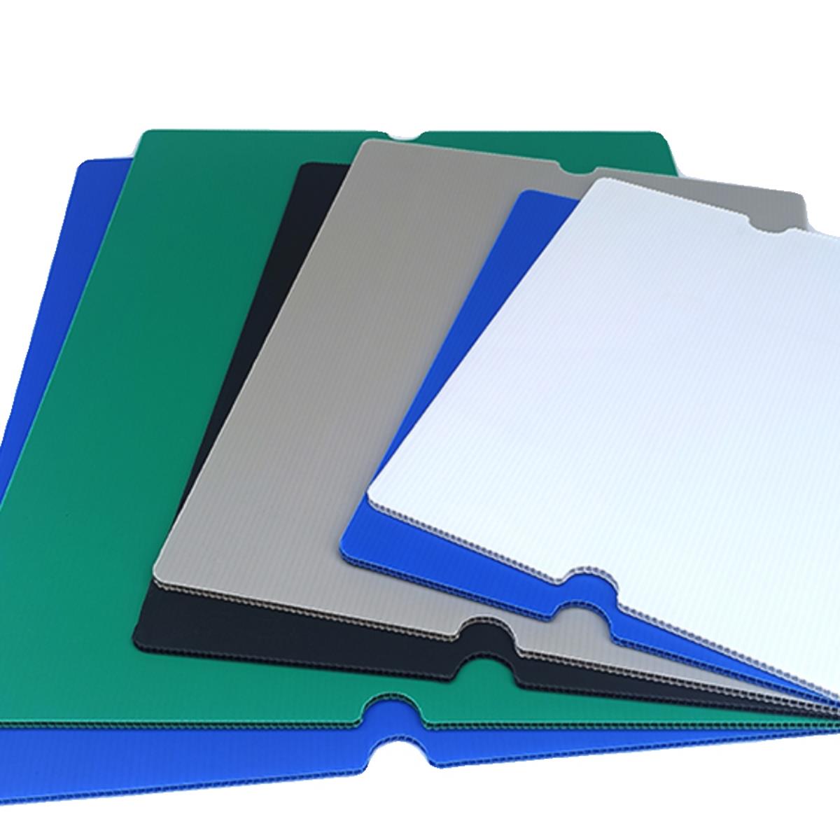 PP中空板防静电隔板直角圆角手指位平卡平板垫板3 4 5MM蓝白黑色