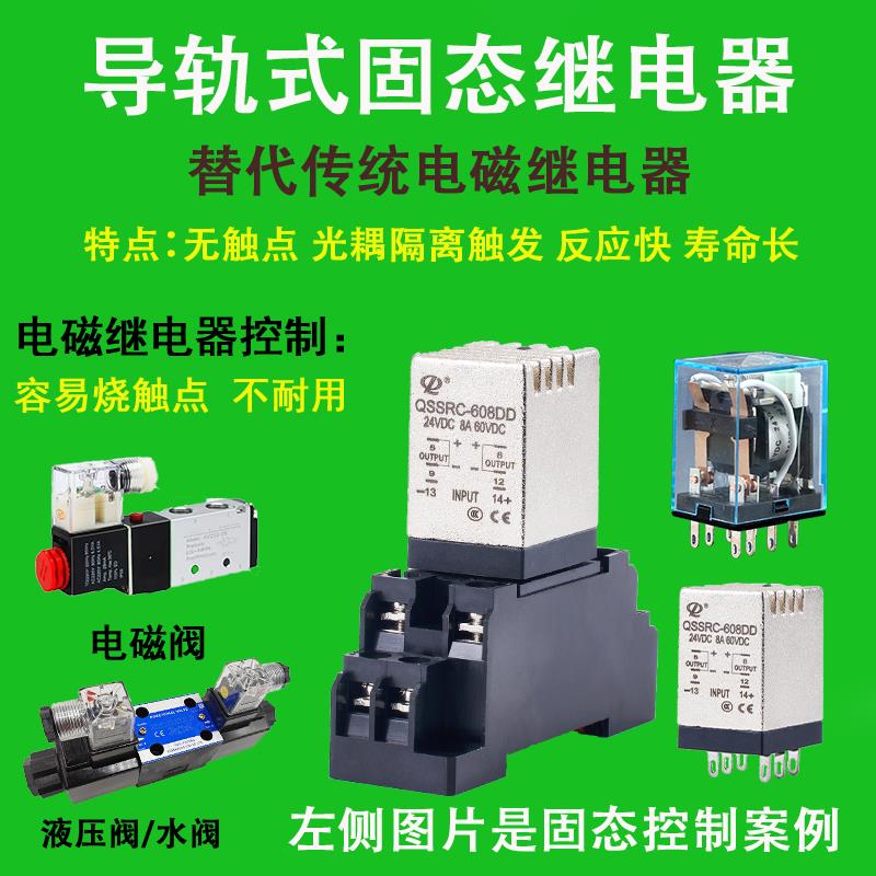 中间固态继电器QSSRC-608DD直流24v导轨式13f交流220v无触点MY2N