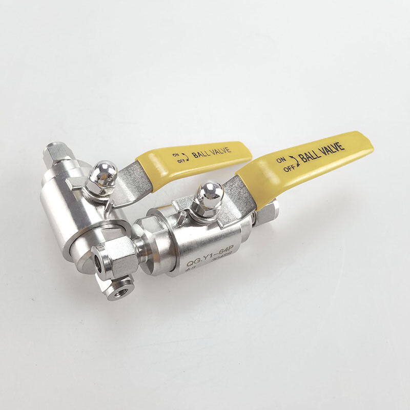 。304 碳钢 316L不锈钢双卡套式气源球阀 QGY1-64P &Phi;6&Phi;8