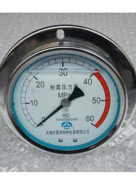 轴向带边耐震压力表 100mm 螺纹m20x1.5 无锡惠华仪表公司 60MPA