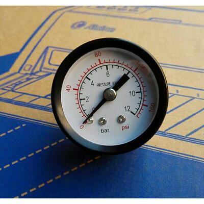 轴向测压力计 压力表 y-40-z 0-12bar 0-160psi pt1/8 直径40mm