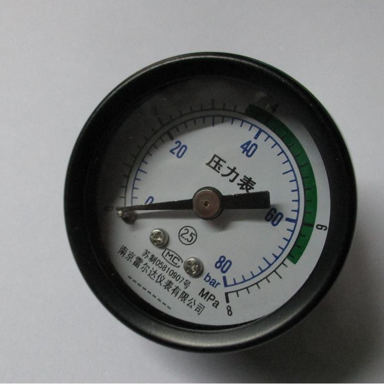 Y-40Z 直径40mm 轴向无边普通压力表  气压水压表 0-8MPA 0-80bar