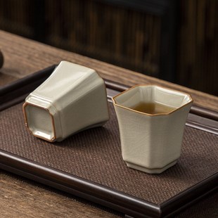 汝瓷功夫茶具茶杯k主人杯泡茶杯陶瓷茶盏单杯品茗杯子个人杯喝茶