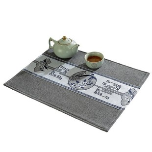 棉麻e布艺餐桌隔热垫防水防烫双层加厚茶桌垫子茶几装 新中式 饰餐