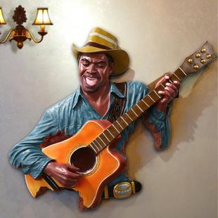 飾壁掛 酒吧壁飾音樂人掛件黑人歐美樂隊復(fù)古墻飾客廳創(chuàng)意背景墻裝