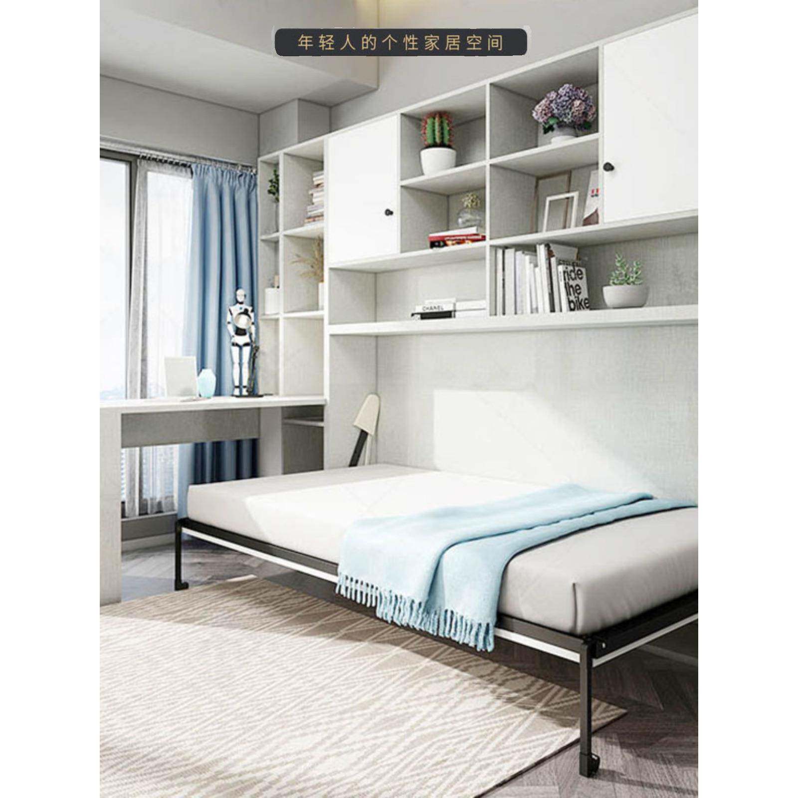 逸舍隐形床旋转折叠床柜一体墙壁隐藏床多功能正侧翻板床五金配件