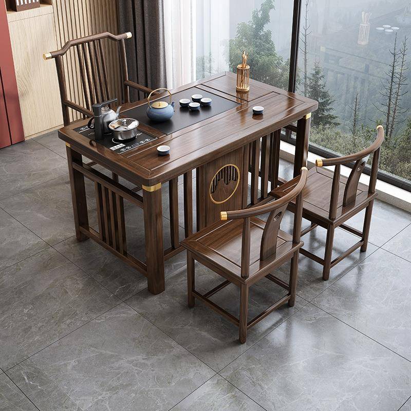 阳台茶桌椅组合新中式简约全实木方形泡茶桌小户型家用小茶台茶几