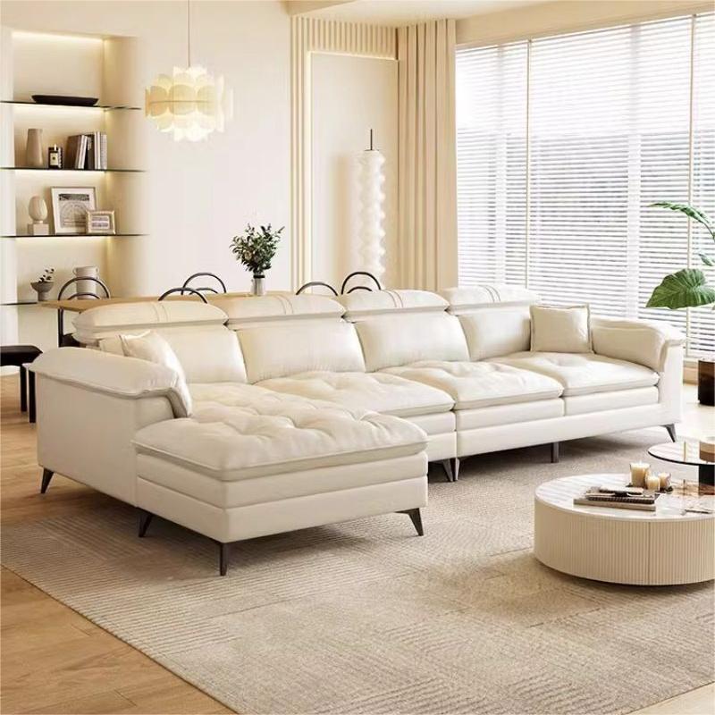 奶油风现代简约猫抓布贵妃沙发小户型轻奢客厅牛奶麂皮绒布艺沙发