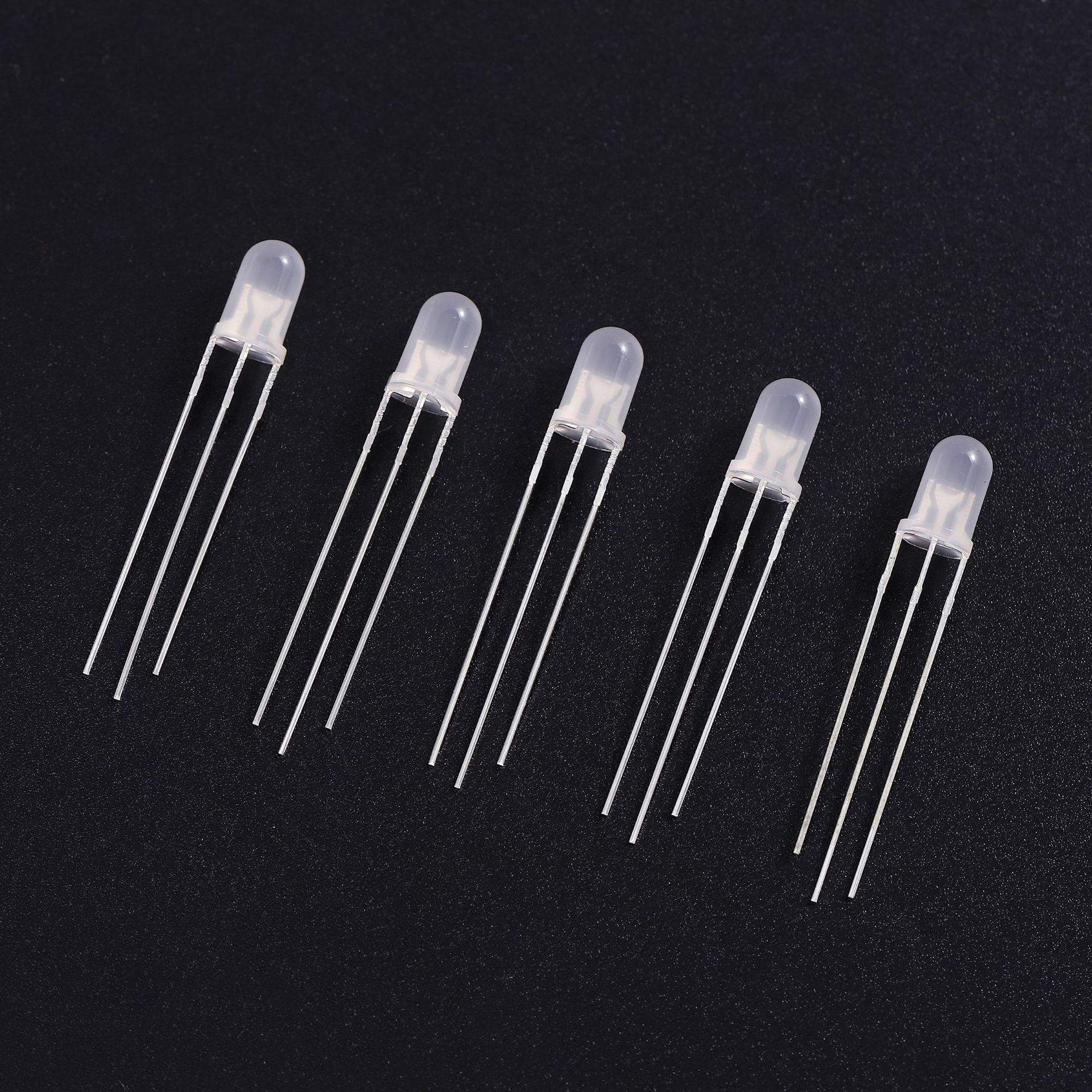 发光管f5红绿红蓝红翠绿双色雾状共阴共阳 三脚指示灯LED灯珠